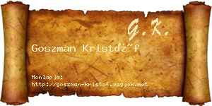Goszman Kristóf névjegykártya